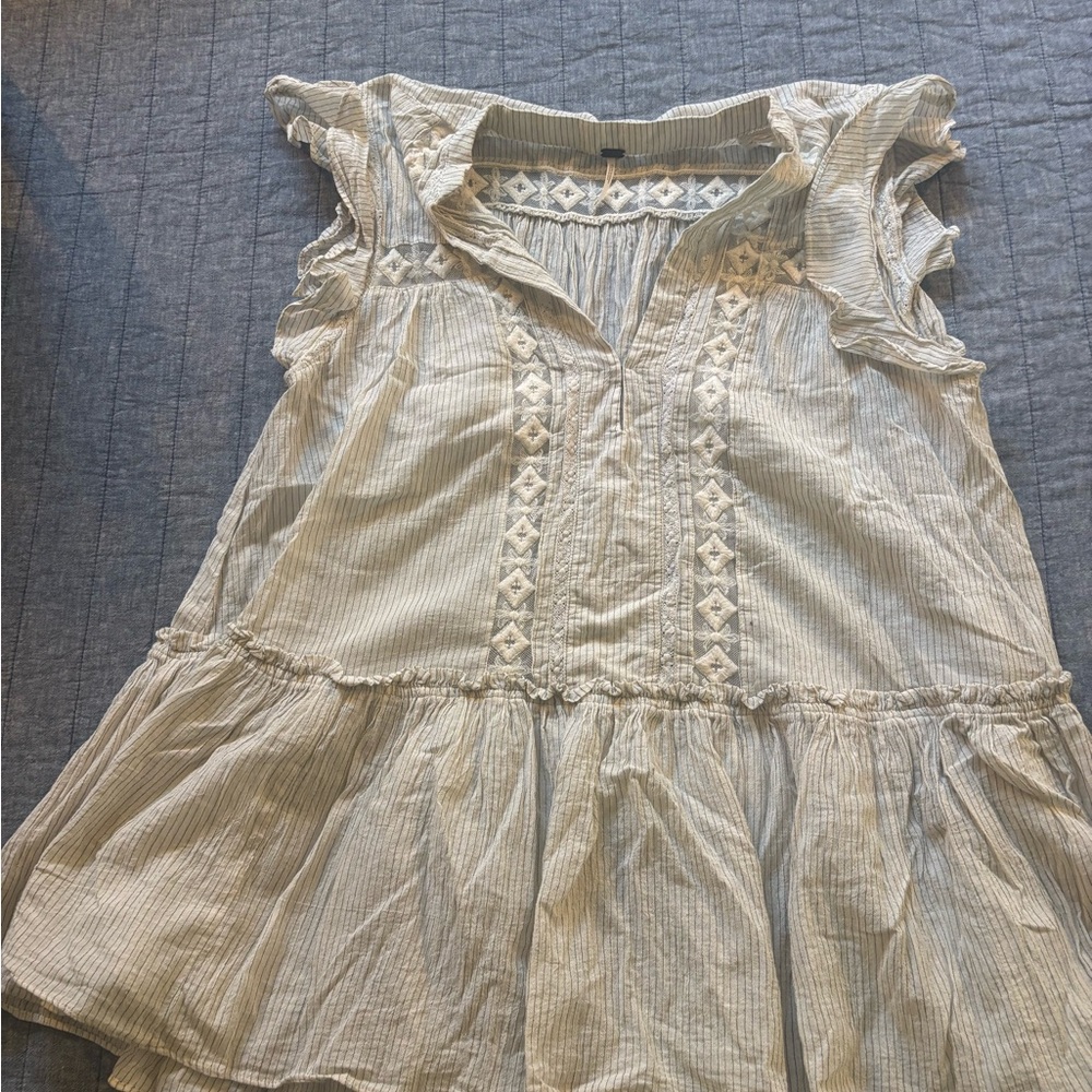 Free People Striped Cream Dress